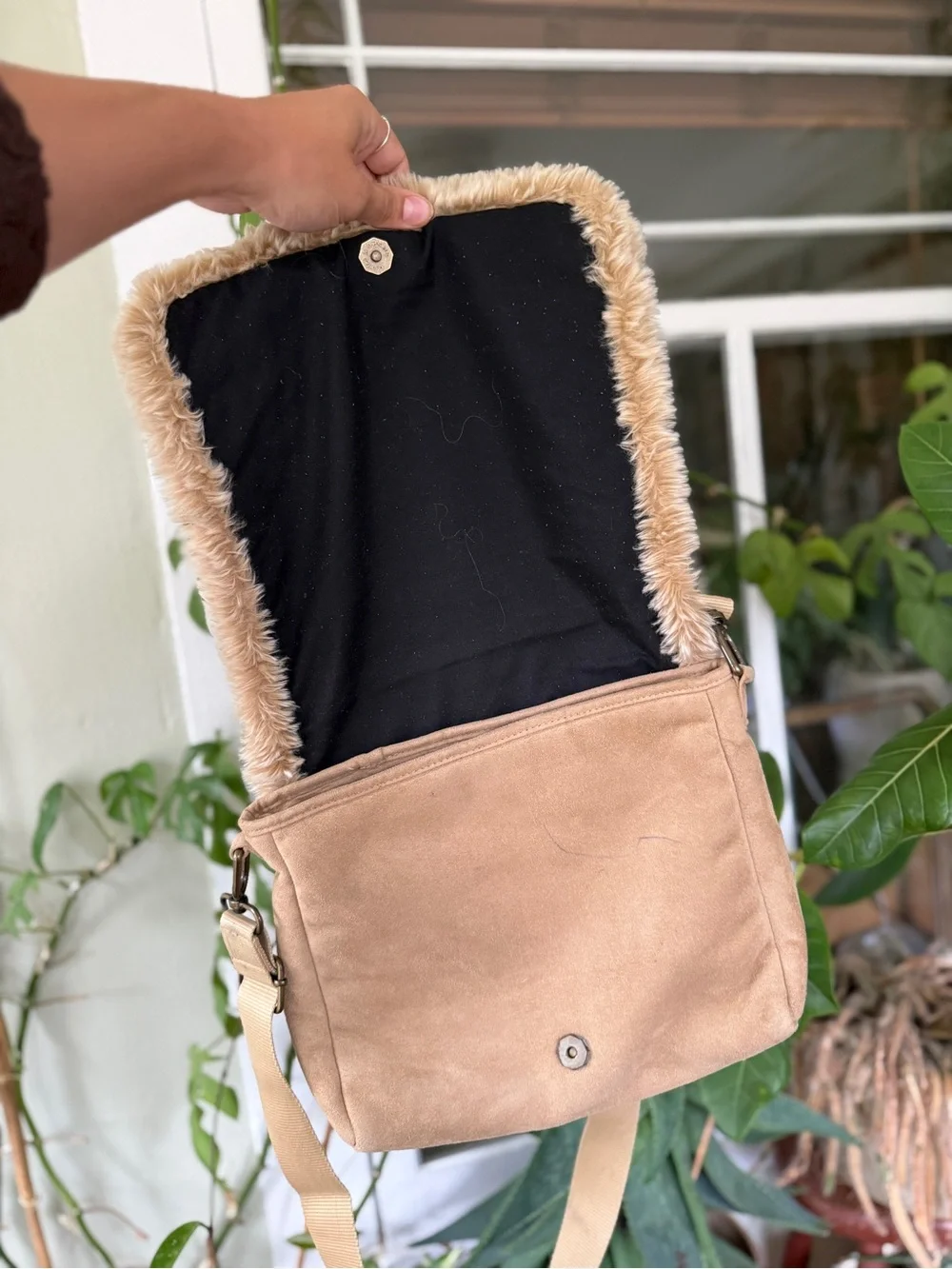 Old Navy Y2K Embroidered Penny Lane Crossbody Bag with Faux-Suede